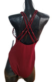 Traje De Baño Entero Trikini Importado Burgundy