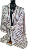 Haven Kimono bata a rayas de seda M