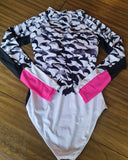 Traje De Baño Importado Lycra Gruesa Manga Larga Delfines