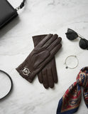 Michael Kors Guantes De Piel Chocolate M