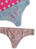Victorias Secret Lencería Encaje 2 Tangas G Pink Logo