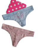 Victorias Secret Lencería Encaje 2 Tangas G Pink Logo