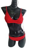 Traje De Baño Bikini Rojo brasileño Escotado M