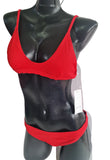 Traje De Baño Bikini Rojo brasileño Escotado M