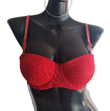 Aeropostale Bra Strapless Multiusos Rojo Push Up 32c