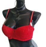 Aeropostale Bra Strapless Multiusos Rojo Push Up 32c