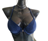 Auden Lencería Importada Encaje Bra Racerback Navy 36a