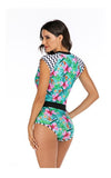 Traje De Baño Mujer Manga Corta Importado Hawai