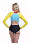 Traje De Baño Amarillo Manga Larga Tipo Surf, Maxima Calidad