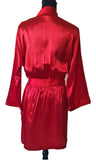 Bata Kimono Lencería Satin Rojo Importada
