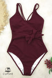 Traje De Baño Entero Trikini Importado Burgundy