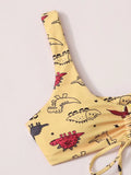Zaful Traje De Baño Bikini De Dinosaurios Corte Alto