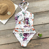 Traje De Baño Entero Halter Multicolor Importado